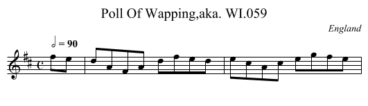 Poll Of Wapping,aka. WI.059 - staff notation