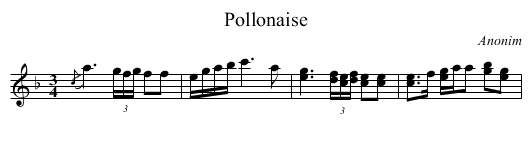Pollonaise - staff notation
