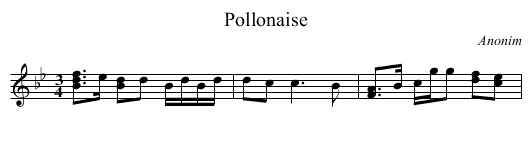 Pollonaise - staff notation