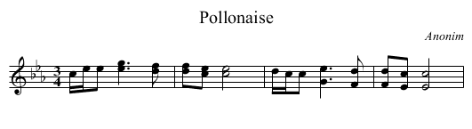 Pollonaise - staff notation