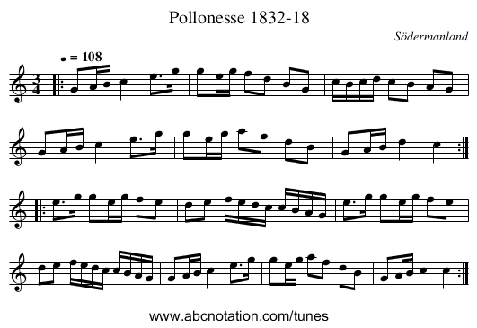 Pollonesse 1832-18 - staff notation