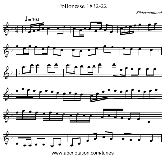Pollonesse 1832-22 - staff notation