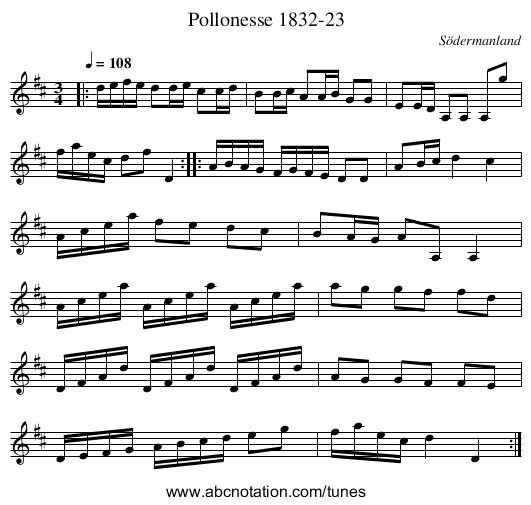 Pollonesse 1832-23 - staff notation