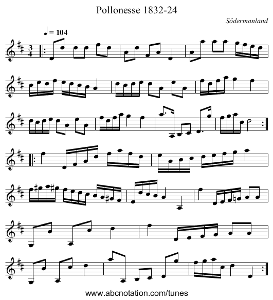 Pollonesse 1832-24 - staff notation