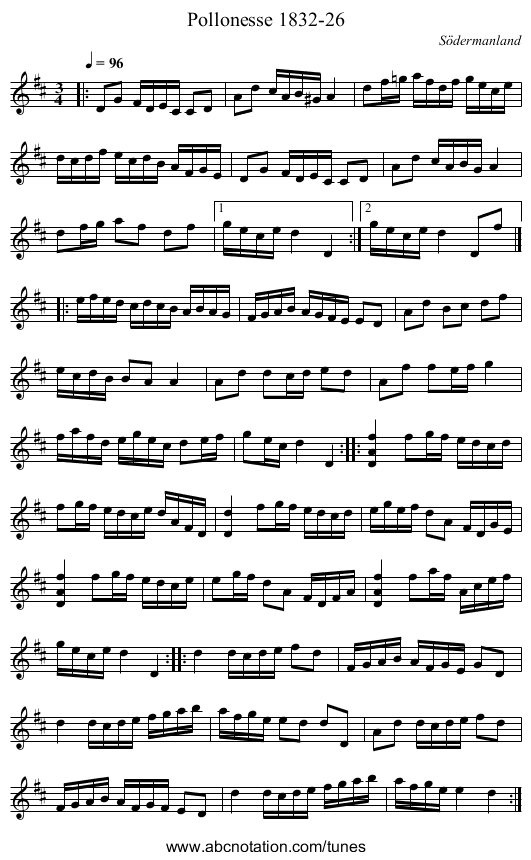Pollonesse 1832-26 - staff notation