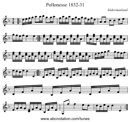 Pollonesse 1832-31 - staff notation