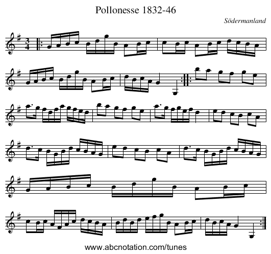 Pollonesse 1832-46 - staff notation