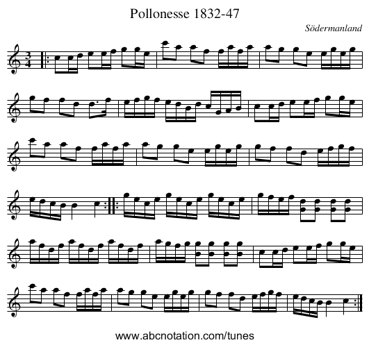 Pollonesse 1832-47 - staff notation