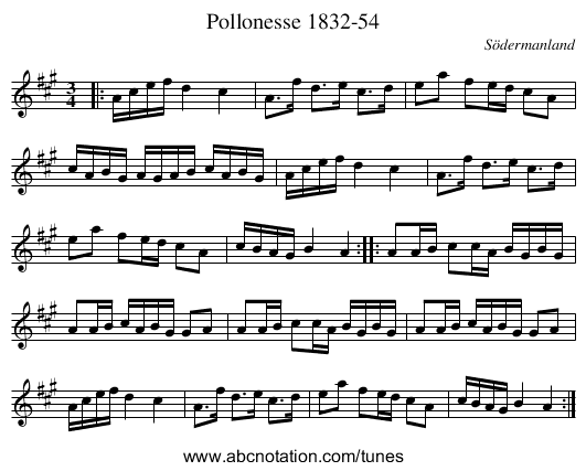 Pollonesse 1832-54 - staff notation
