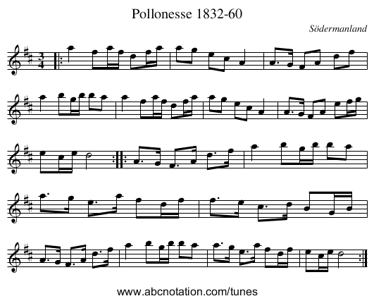 Pollonesse 1832-60 - staff notation