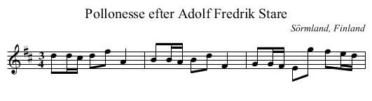 Pollonesse efter Adolf Fredrik Stare - staff notation