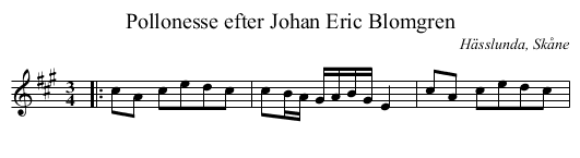 Pollonesse efter Johan Eric Blomgren - staff notation