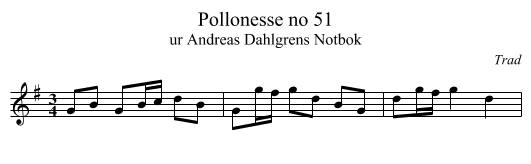 Pollonesse no 51 - staff notation