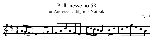 Pollonesse no 58 - staff notation