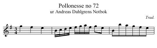 Pollonesse no 72 - staff notation
