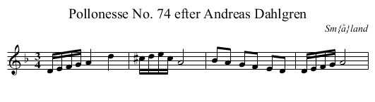Pollonesse No. 74 efter Andreas Dahlgren - staff notation