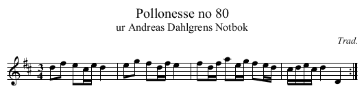 Pollonesse no 80 - staff notation