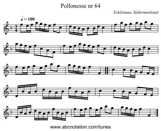 Pollonesse nr 64 - staff notation