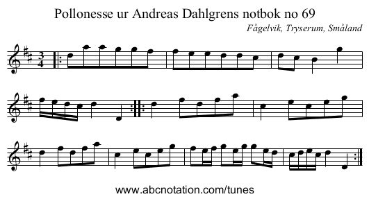 Pollonesse ur Andreas Dahlgrens notbok no 69 - staff notation