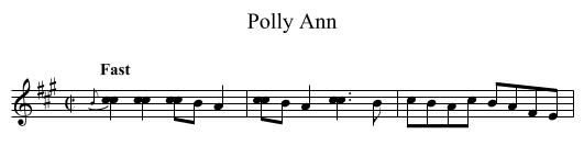Polly Ann - staff notation