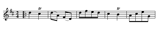 Polly Cleveland's Favourite - staff notation