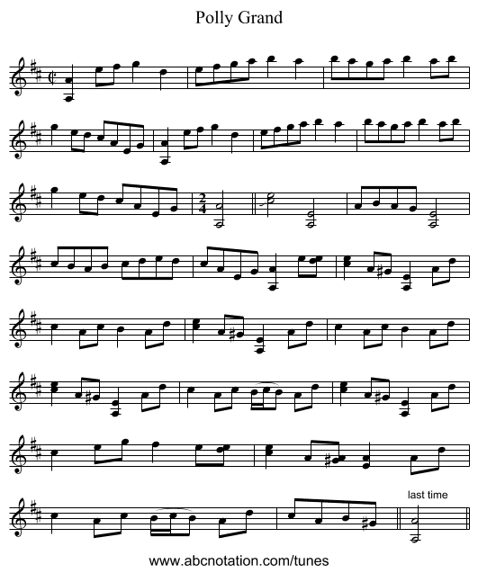 Polly Grand - staff notation