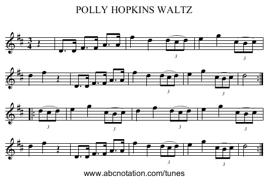 POLLY HOPKINS WALTZ - staff notation
