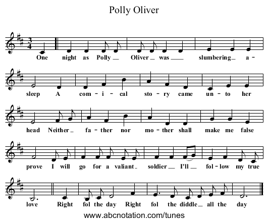 Polly Oliver - staff notation