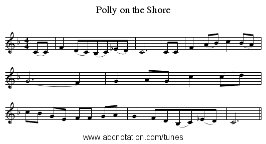 Polly on the Shore - staff notation