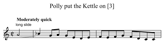 Polly put the Kettle on [3] - staff notation