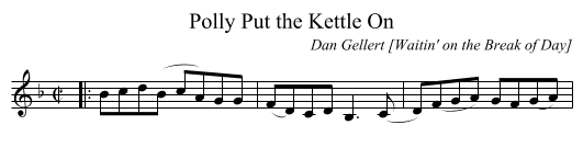 Polly Put the Kettle On - staff notation