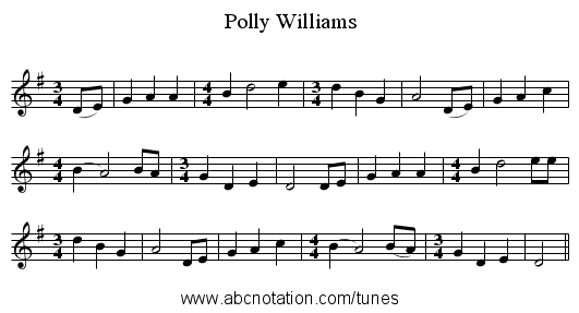 Polly Williams - staff notation