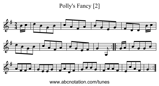 Polly's Fancy [2] - staff notation
