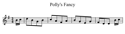 Polly's Fancy - staff notation