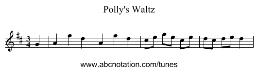 Polly's Waltz - staff notation