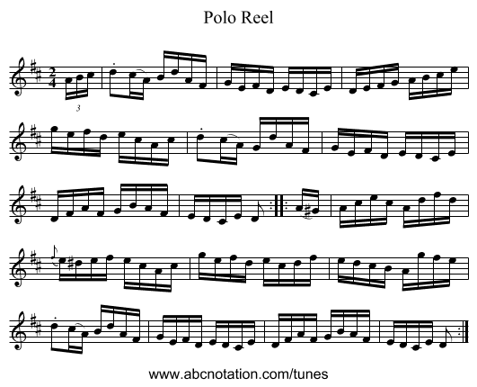 Polo Reel - staff notation