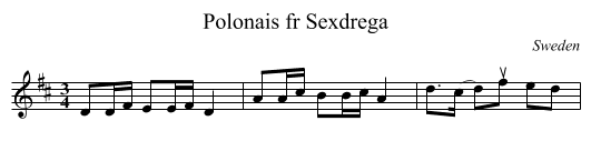 Polonais fr Sexdrega - staff notation