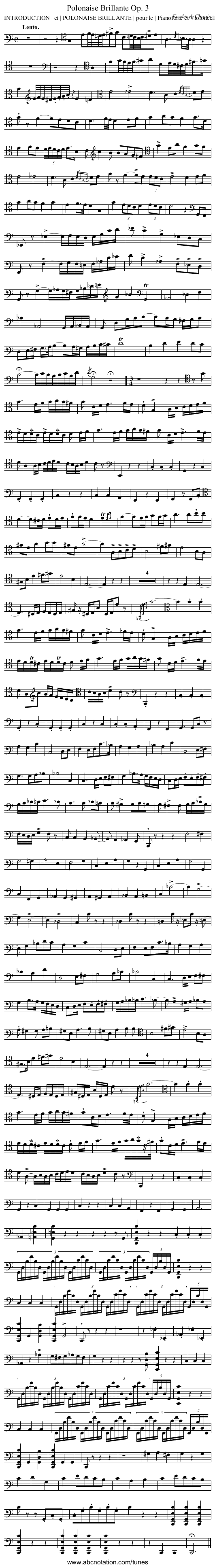 Polonaise Brillante Op. 3 - staff notation