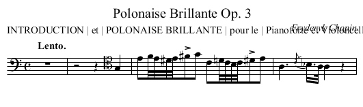 Polonaise Brillante Op. 3 - staff notation