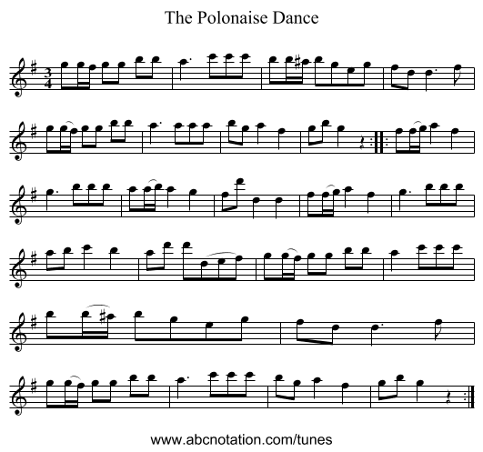 Polonaise Dance, The - staff notation