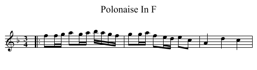 Polonaise In F - staff notation