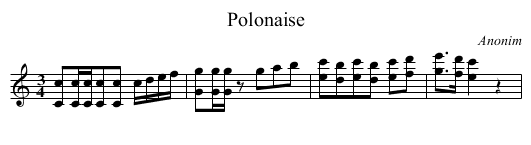 Polonaise - staff notation