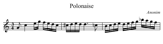 Polonaise - staff notation