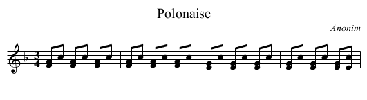 Polonaise - staff notation