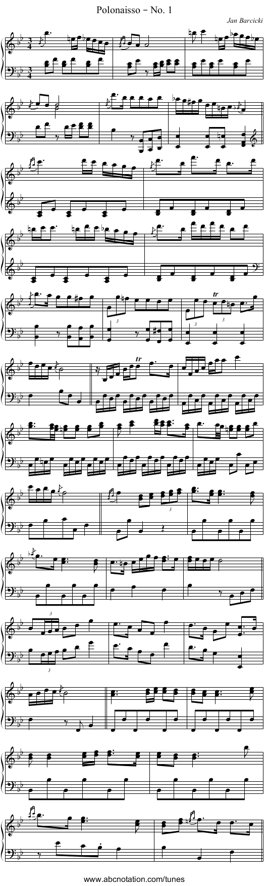 Polonaisso – No. 1 - staff notation