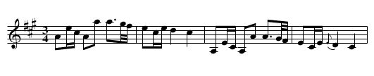 Polonäs i A ur Hans Nielsen Balteruds notebok - staff notation