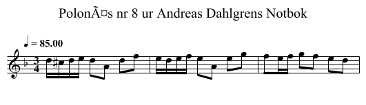 PolonÃ¤s nr 8 ur Andreas Dahlgrens Notbok - staff notation