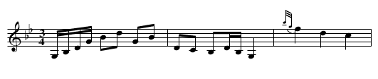 Polonäs ur Lars Larssons notbok i Gm - staff notation