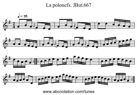 polonefs. JBut.667, La - staff notation
