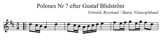Polones Nr ? efter Gustaf Blidström - staff notation